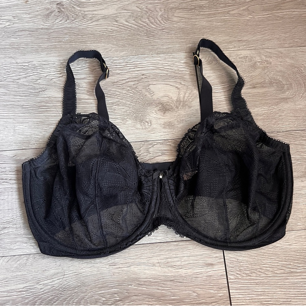 M&S Juliet Lace Underwire Black Bra 38G